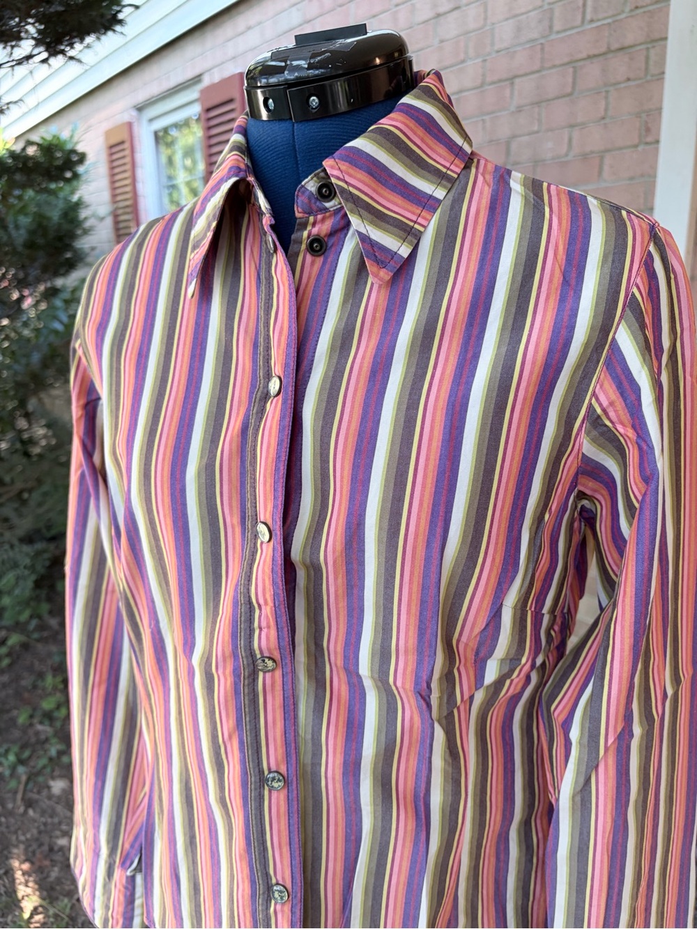 Oilily Women's Multicolor Vertical Stripe Button-Down Shirt